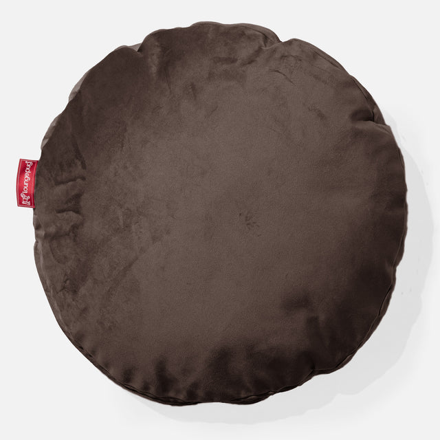 Coussin Rond 50cm - Velours Espresso 01