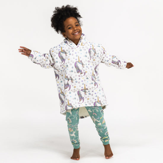 Couverture à Capuche pour Enfants - Molleton Licorne 03