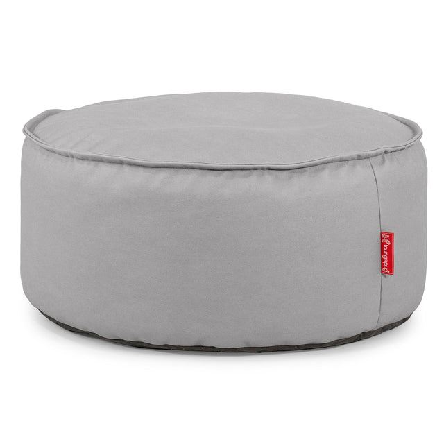Pouf Design Rond - Cuir Végan Gris 01