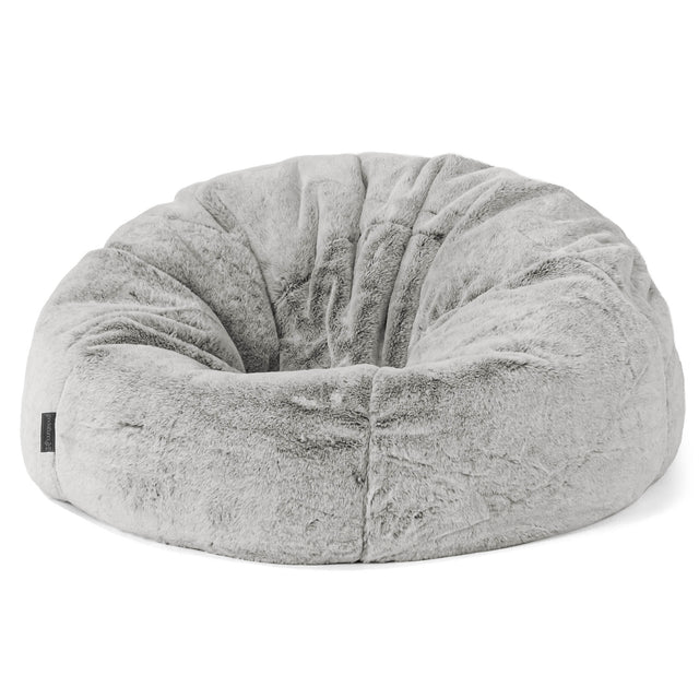 Pouf Poire Classique - Fausse Fourrure Lapin Gris clair 01