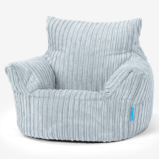 Fauteuil Pouf Bambin 1-3 ans - Côtelé Bébé Bleu 01
