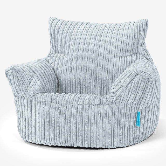 Fauteuil Pouf Bambin 1-3 ans - Côtelé Bébé Bleu 01