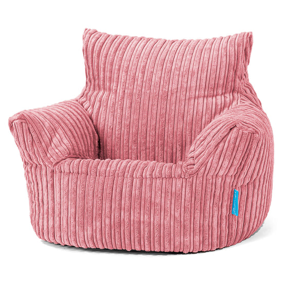 Fauteuil Pouf Bambin 1-3 ans - Côtelé Corail 01
