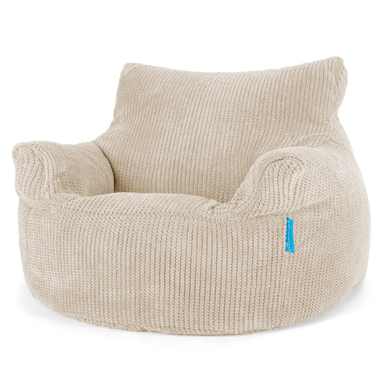 Fauteuil Pouf Enfant 3-8 ans - Pompon Crème 01