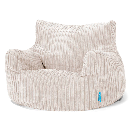 Fauteuil Pouf Enfant 3-8 ans - Côtelé Ivoire 01