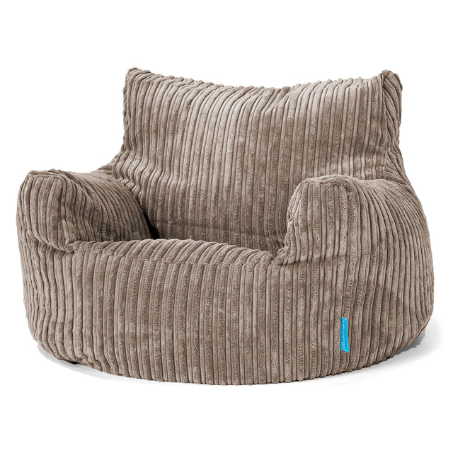 Fauteuil Pouf Enfant 3-8 ans - Côtelé Grège 01