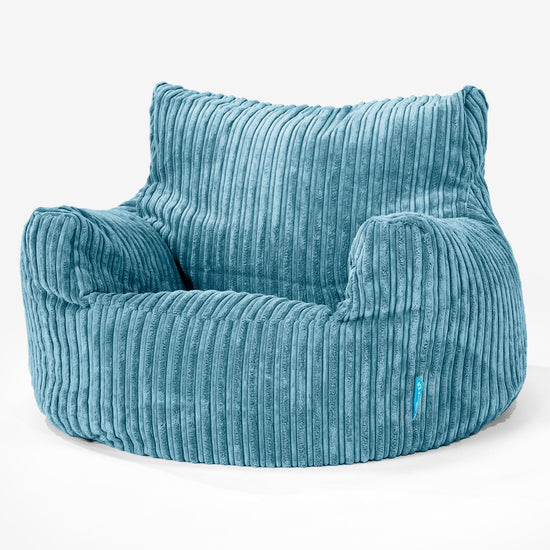 Fauteuil Pouf Enfant 3-8 ans - Côtelé Mer égée 01