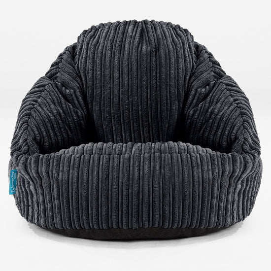 Pouf Chaise Bubble pour Enfants 1-3 ans - Côtelé Noir 01