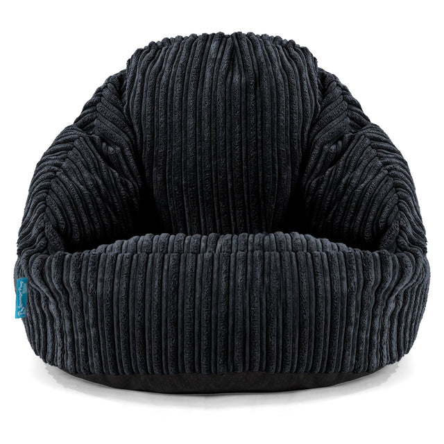Pouf Chaise Bubble pour Enfants 1-3 ans - Côtelé Noir 01