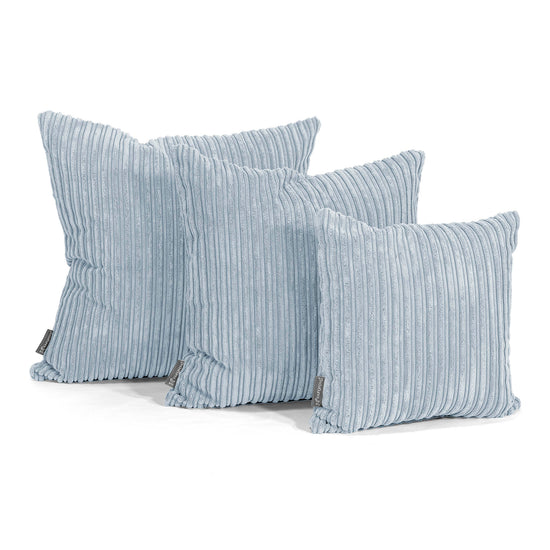 Grand Coussin 70 x 70cm - Côtelé Bébé Bleu 02