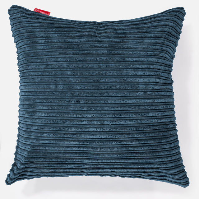 Grand Coussin 70 x 70cm - Côtelé Bleu Marine 01