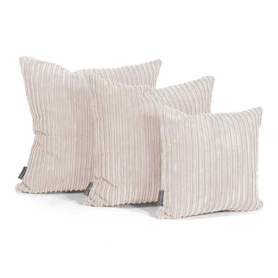 Grand Coussin 70 x 70cm - Côtelé Ivoire 02
