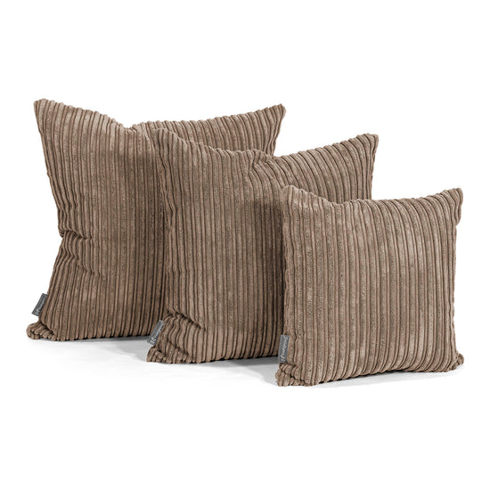 Grand Coussin 70 x 70cm - Côtelé Moka 02