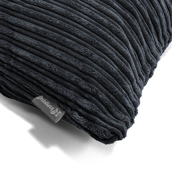 Grand Coussin 70 x 70cm - Côtelé Noir 03