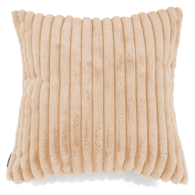 Grand Housse de Coussin 70 x 70cm - Velours Côtelé Ultra Pelucheux Pêche 01