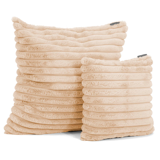 Grand Housse de Coussin 70 x 70cm - Velours Côtelé Ultra Pelucheux Pêche 02