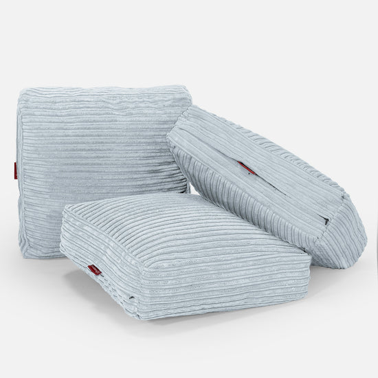 Grand Coussin de Sol - Côtelé Bébé Bleu 04