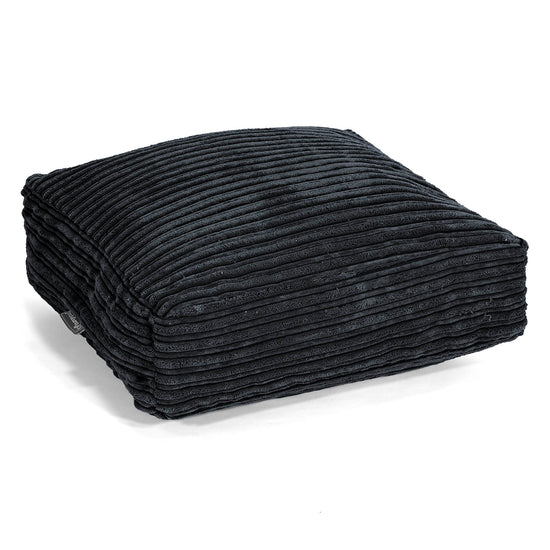 Grand Coussin de Sol - Côtelé Noir 01