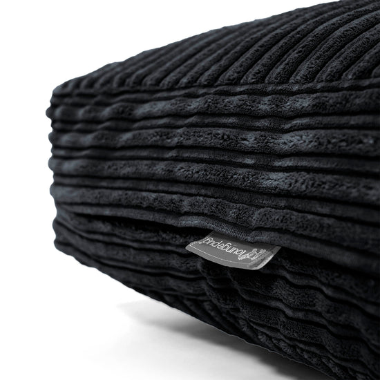 Grand Coussin de Sol - Côtelé Noir 02