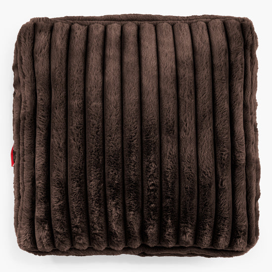 Grand Coussin de Sol - Velours Côtelé Ultra Pelucheux Marron Meuse 02