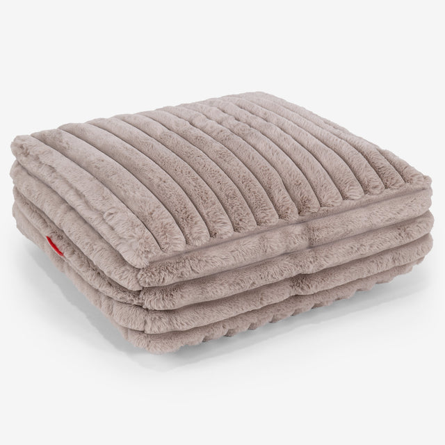 Grand Coussin de Sol - Velours Côtelé Ultra Pelucheux Vison 01