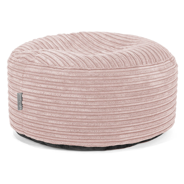 Grand Repose-pied Rond - Côtelé Rose 01
