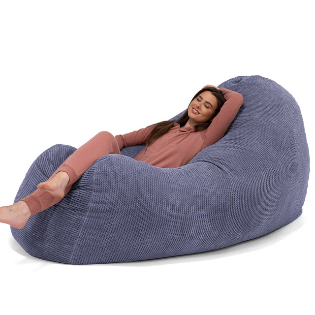 Pouf Fauteuil Design - Côtelé Gris Acier 3790