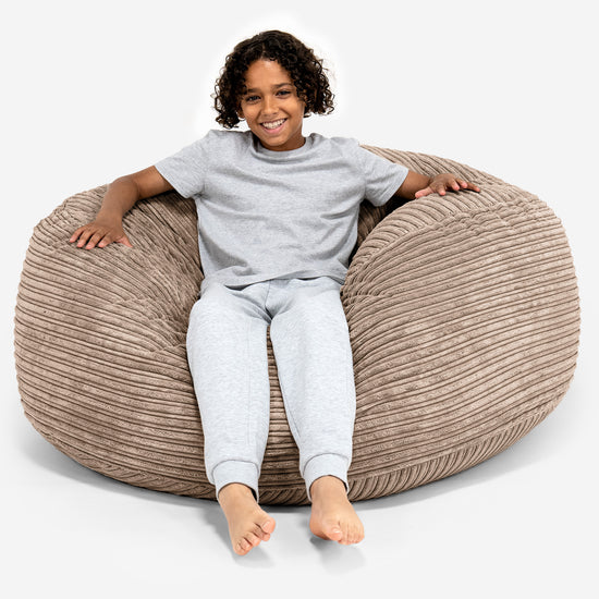 Pouf Ultra Confort pour Enfants 6-14 ans - Côtelé Sable 01