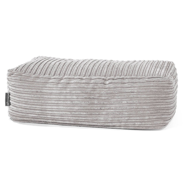 Gros Pouf Repose Pied - Côtelé Gris Argent 01