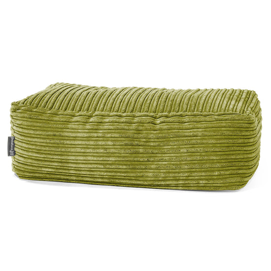 Gros Pouf Repose Pied - Côtelé Vert Acide 01