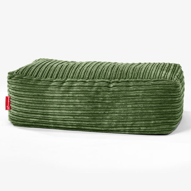 Gros Pouf Repose Pied - Côtelé Vert Forêt 01