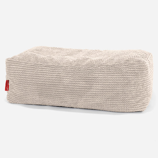 Gros Pouf Repose Pied - Pompon Crème 01