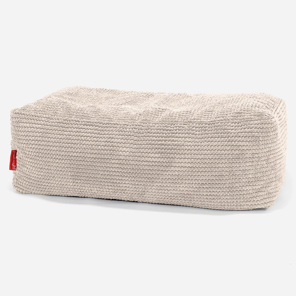 Gros Pouf Repose Pied - Pompon Crème 01