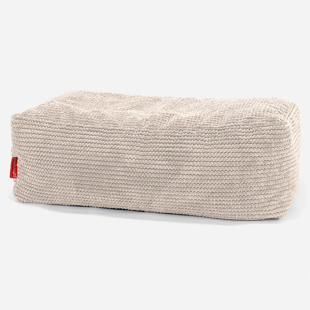 Gros Pouf Repose Pied - Pompon Crème 01