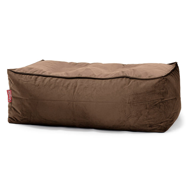 Gros Pouf Repose Pied - Velours Espresso 01