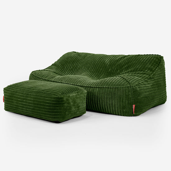 Le Canapé Pouf Doudou - Côtelé Vert Forêt 02