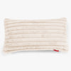Housse de Coussin Rectangulaire Géant 40 x 80cm - Velours Côtelé Ultra Pelucheux Crème 01