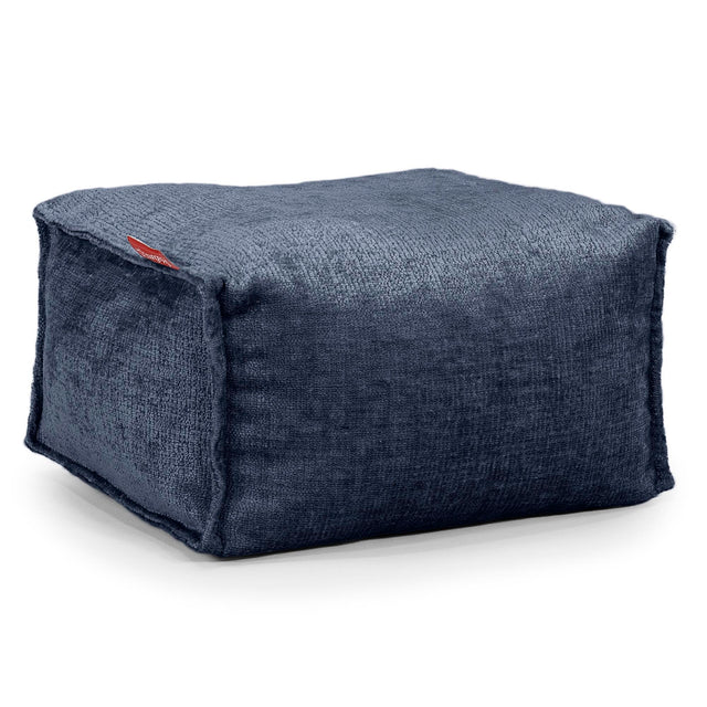 Petit Repose Pied - Chenille Bleu Marine 01