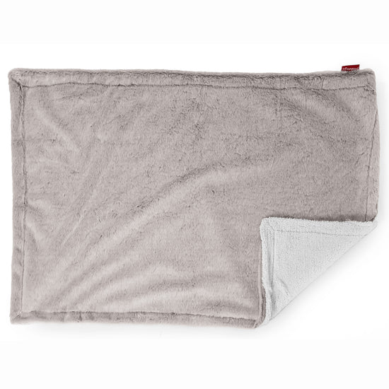 Plaid / Couverture Sherpa - Fausse Fourrure Lapin Gris clair 03