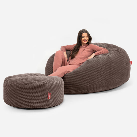 Canapé Pouf Géant Grande Mammouth - Pompon Chocolat 02