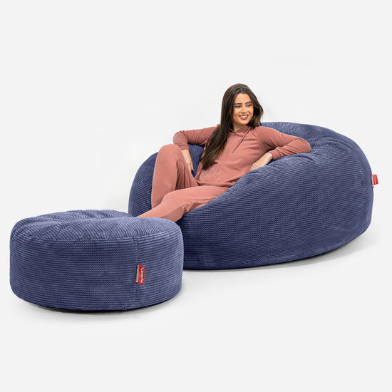 Canapé Pouf Géant Grande Mammouth - Pompon Violet 02