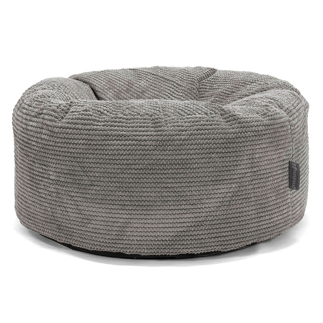 Pouf Design Rond - Pompon Anthracite 01