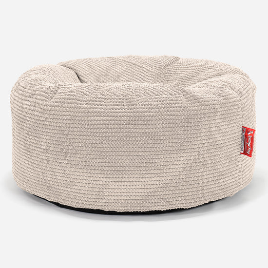 Pouf Design Rond - Pompon Crème 01