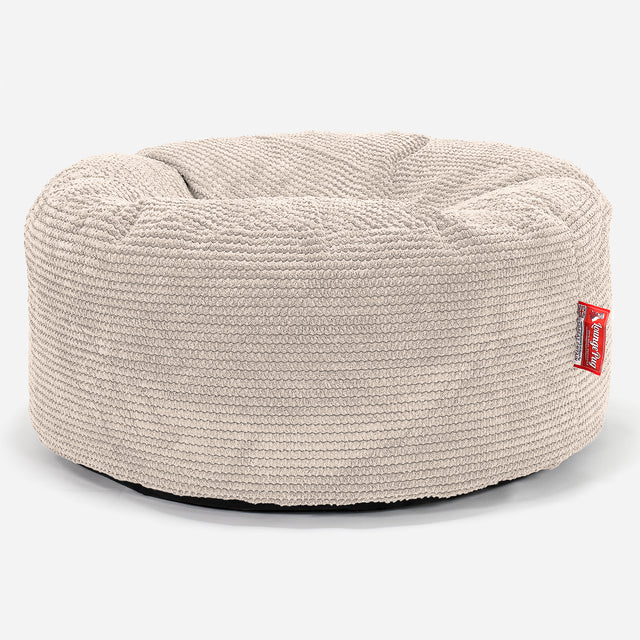 Pouf Design Rond - Pompon Crème 01