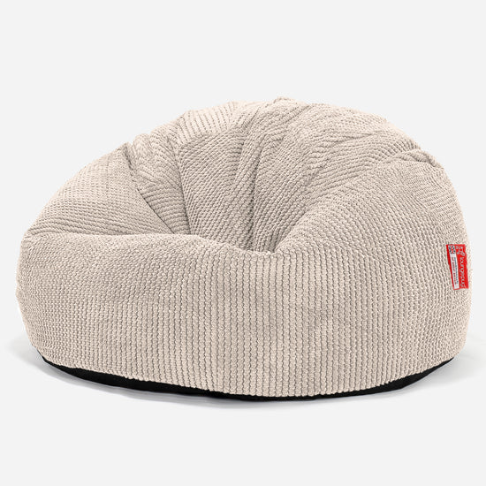 Pouf Poire Classique - Pompon Crème 01
