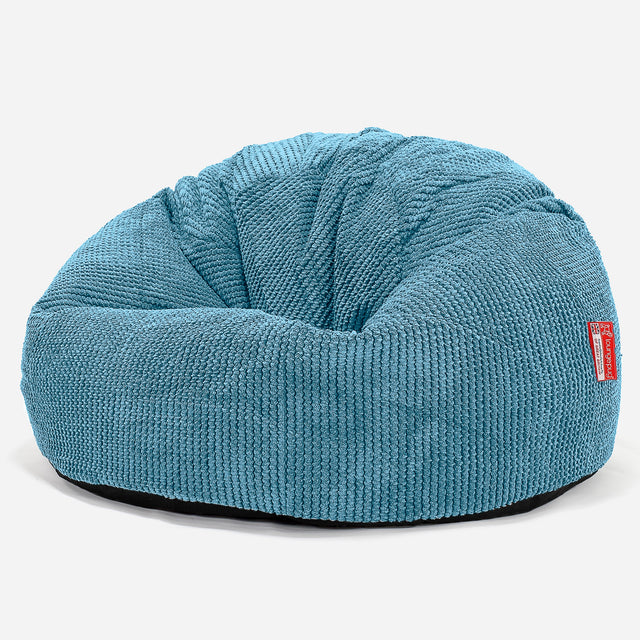 Pouf Poire Classique - Pompon Mer égée 01