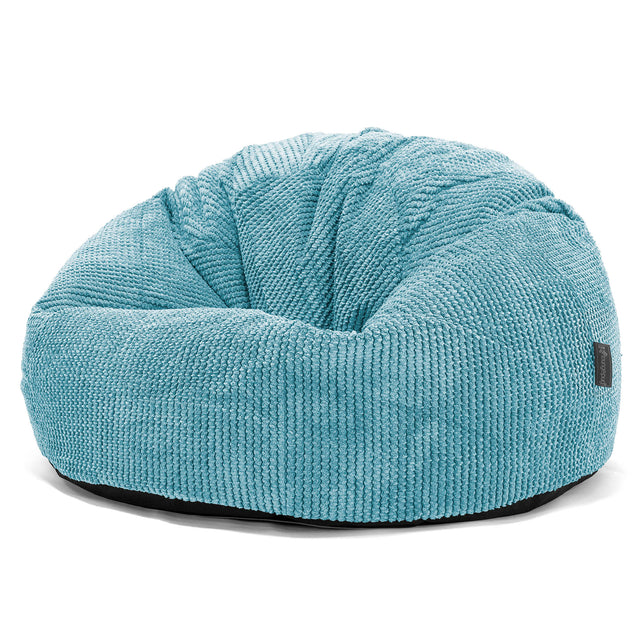 Pouf Poire Classique - Pompon Mer égée 01