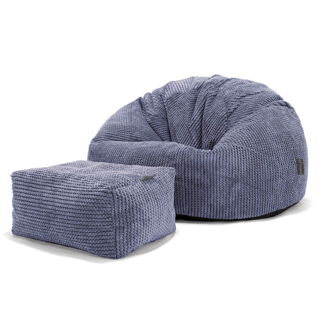 Pouf Poire Classique - Pompon Violet 02