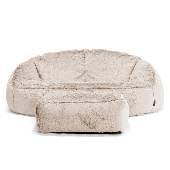 Pouf Canapé Bubble - Fausse Fourrure Lapin Brun Doré 02