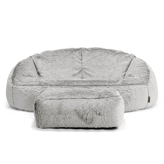 Pouf Canapé Bubble - Fausse Fourrure Lapin Gris clair 02